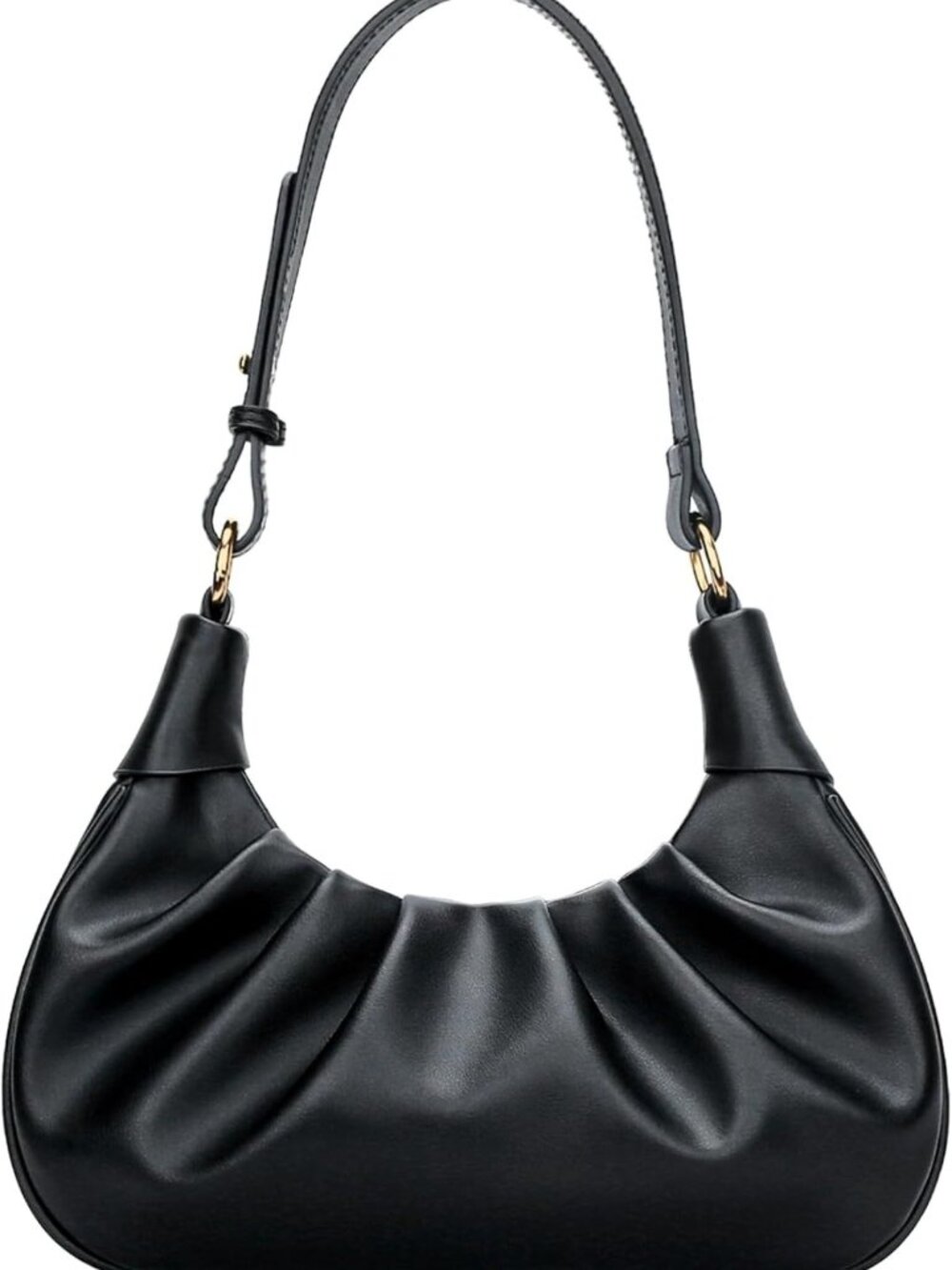 Chic Mini Hobo Shoulder Bag - Ruched Underarm Purse for Women, Stylish Crescent